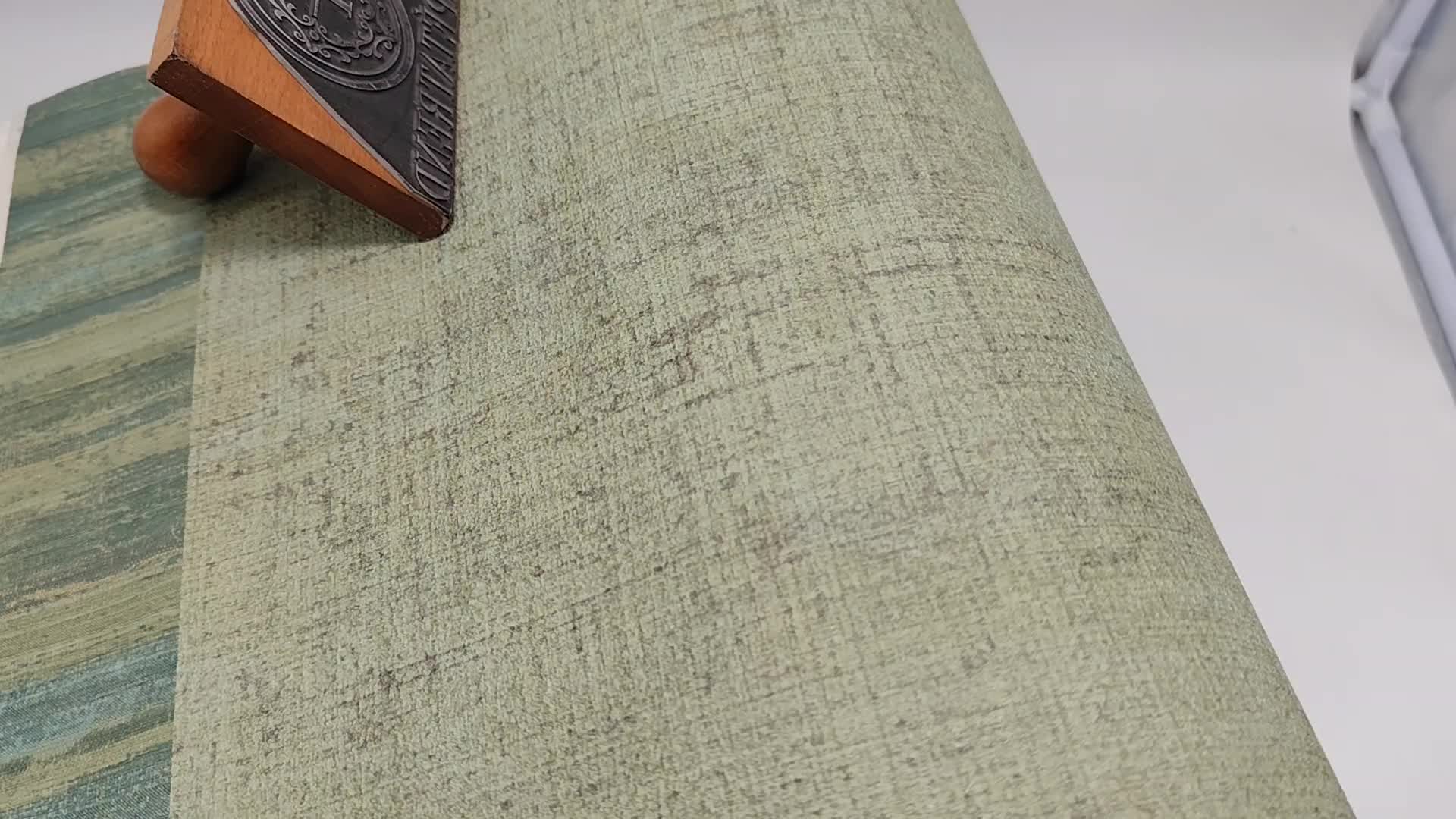 Zöld koptatott textil hatású design tapéta