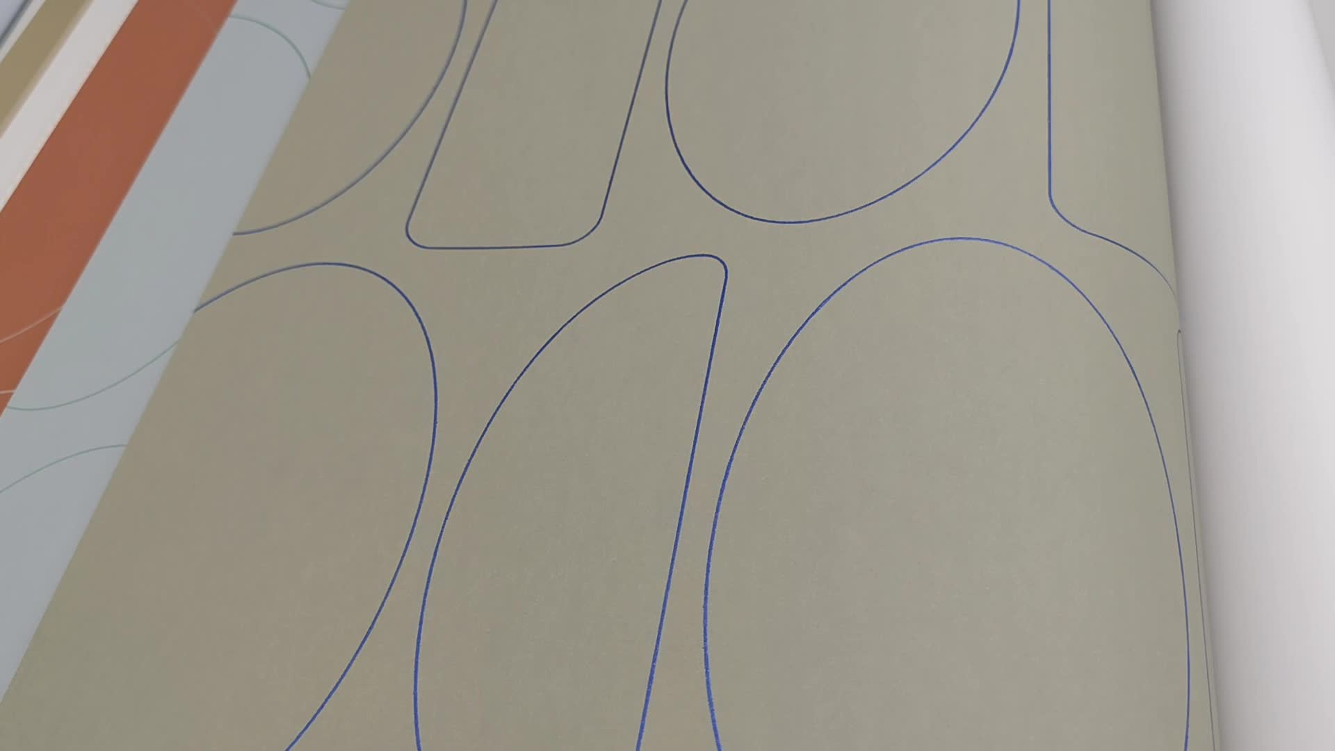 Kör geometrikus mintás kekizöld dekor tapéta