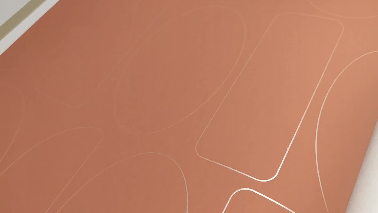 Kör geometrikus dekor tapéta terrakotta színben