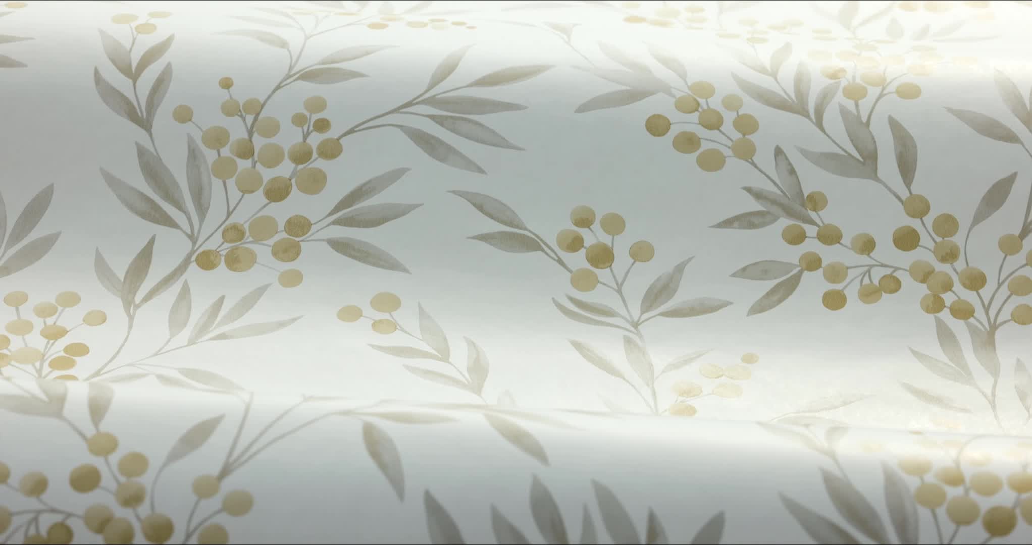 Skandináv dekor tapéta leveles mintával szürke barna színekkel