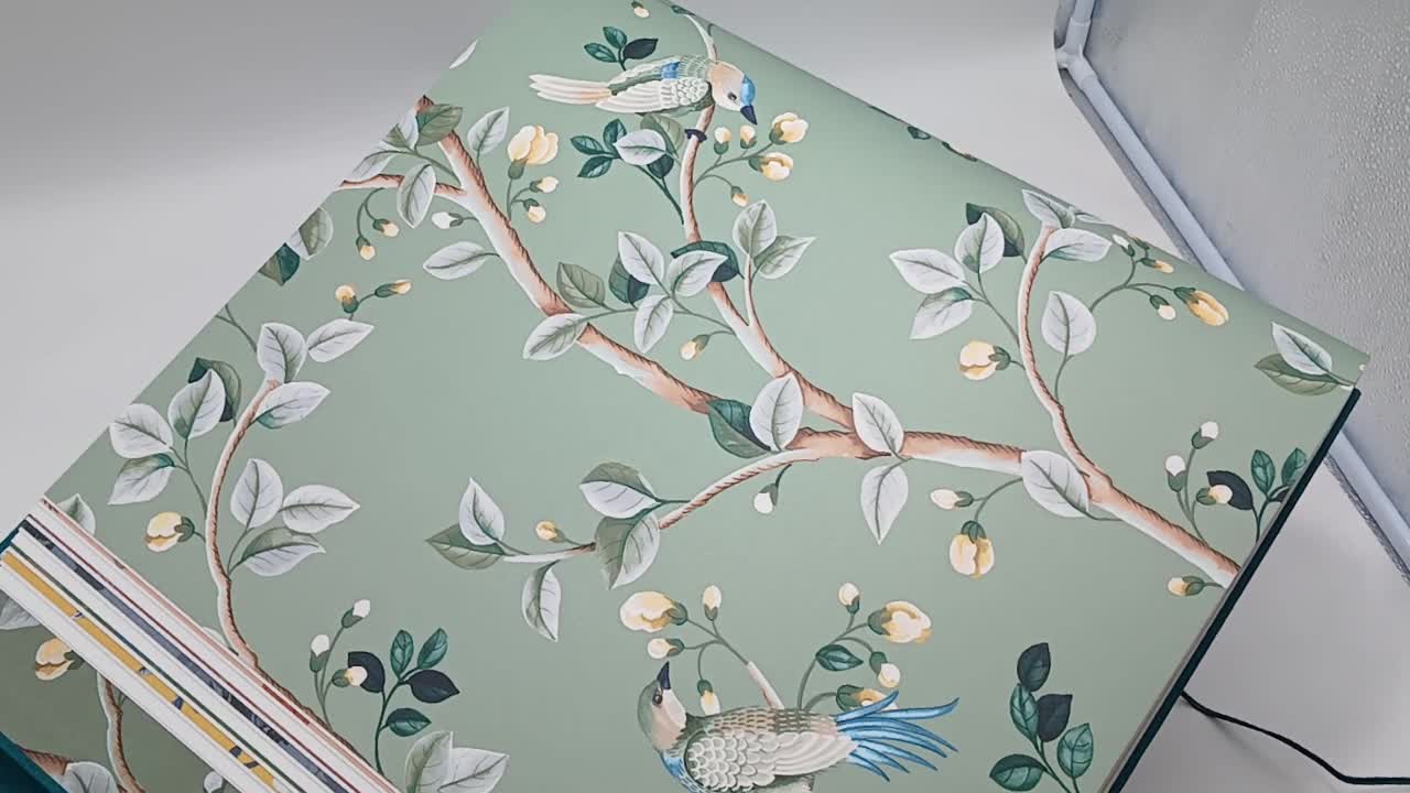 Virág és madár mintás romantikus designt tapéta