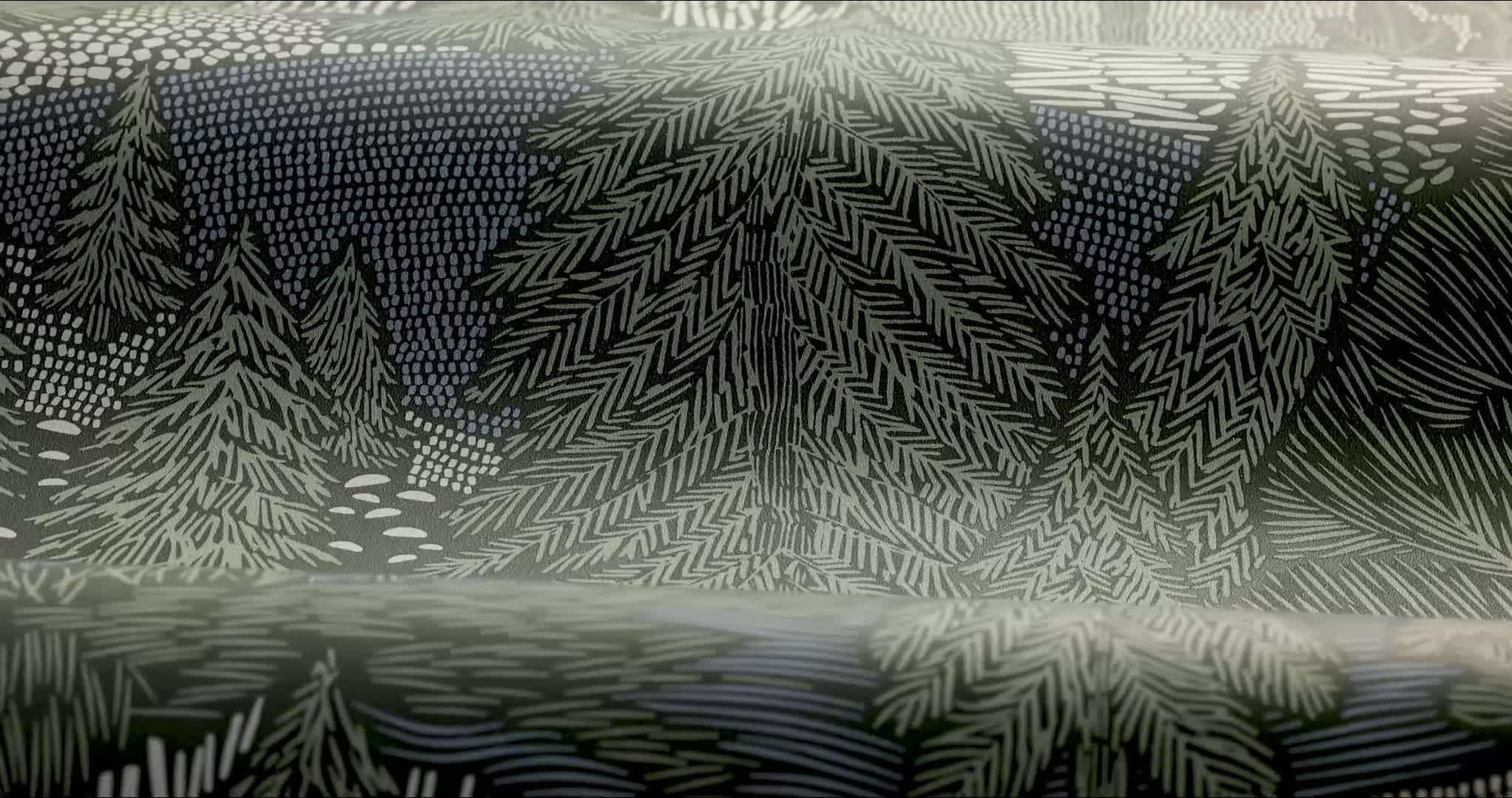 Zöld erdei mintás skandináv dekor tapéta