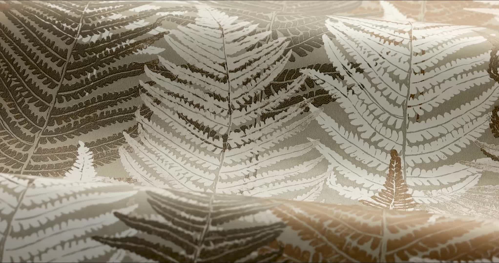 Barna dekor tapéta páfrányleveles mintával