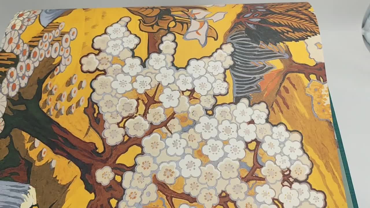 Dekor tapéta sárga színben keleties kert virág mintával