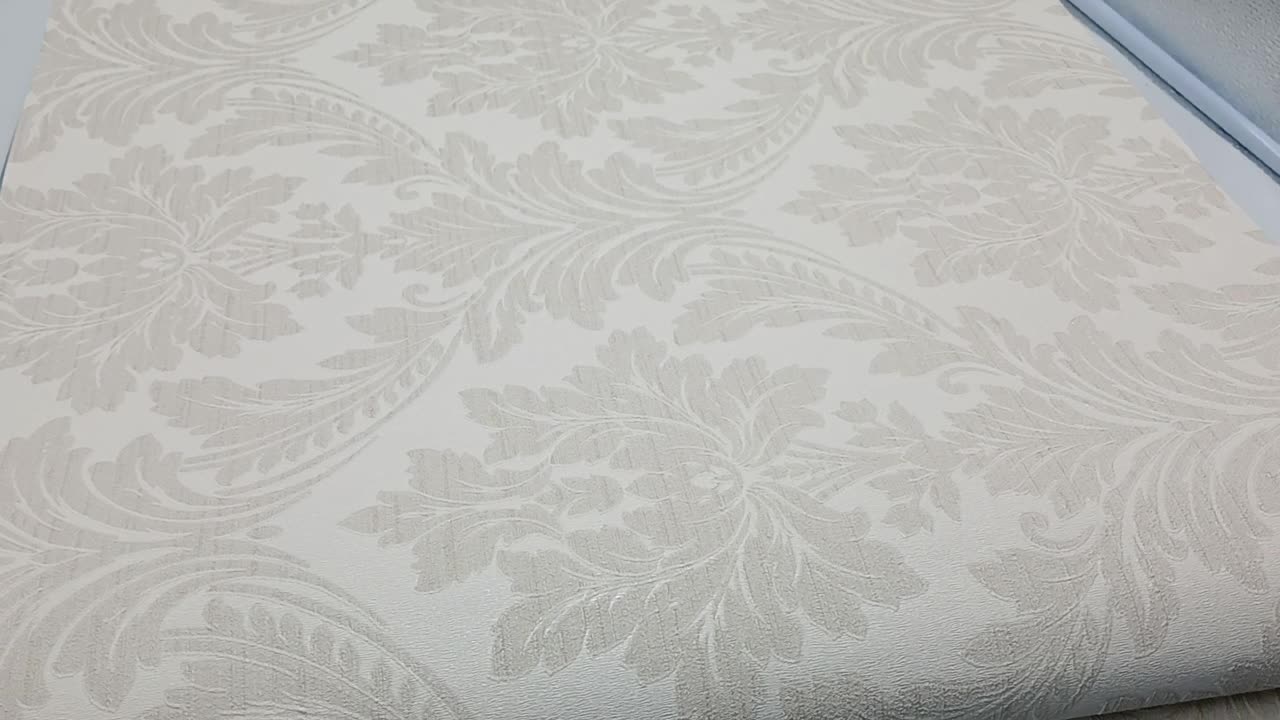 Barokk mintás vinyl dekor tapéta bézs színben