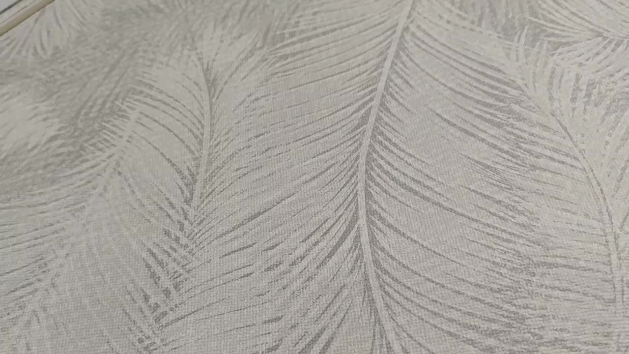 Vinyl tapéta világosszürke pálmaleveles mintával