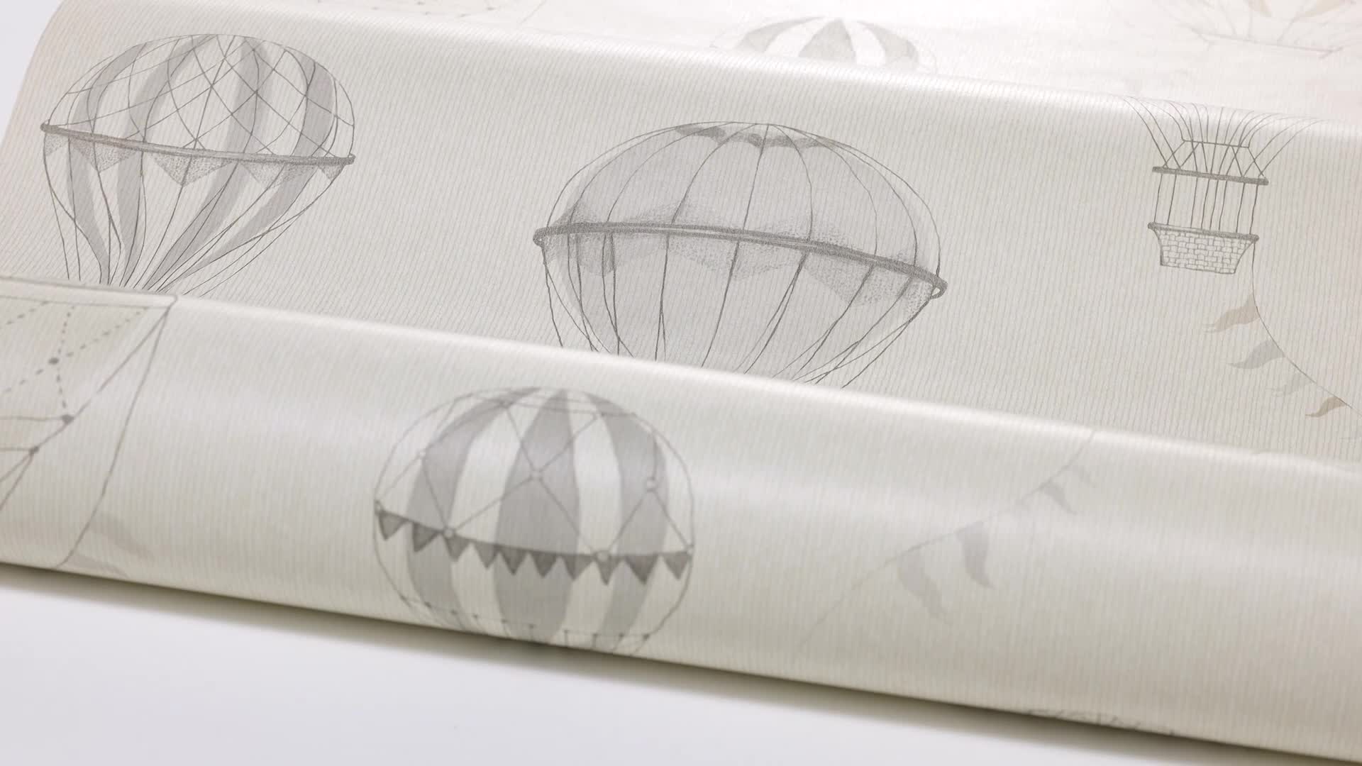 Gyerek tapéta légballon mintával szürke színben