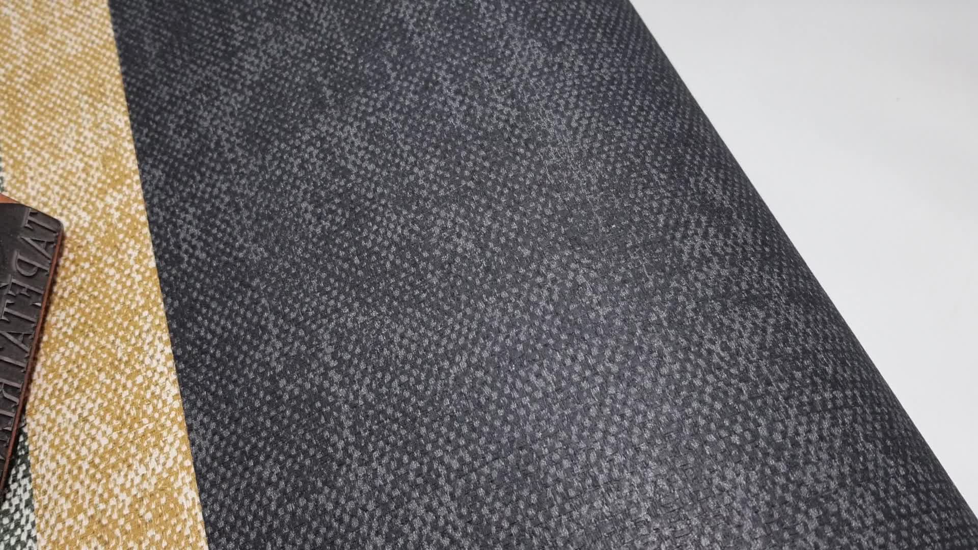 Fekete tapéta textilhatású mintával vinyl mosható