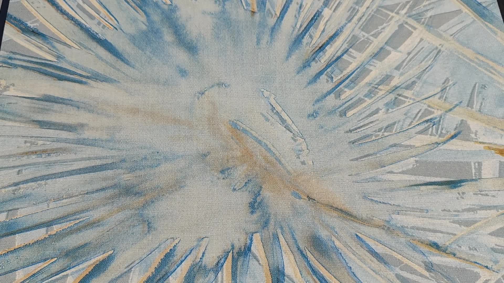 Kék olasz 70cm széles dekor tapéta pálmaleveles mintával