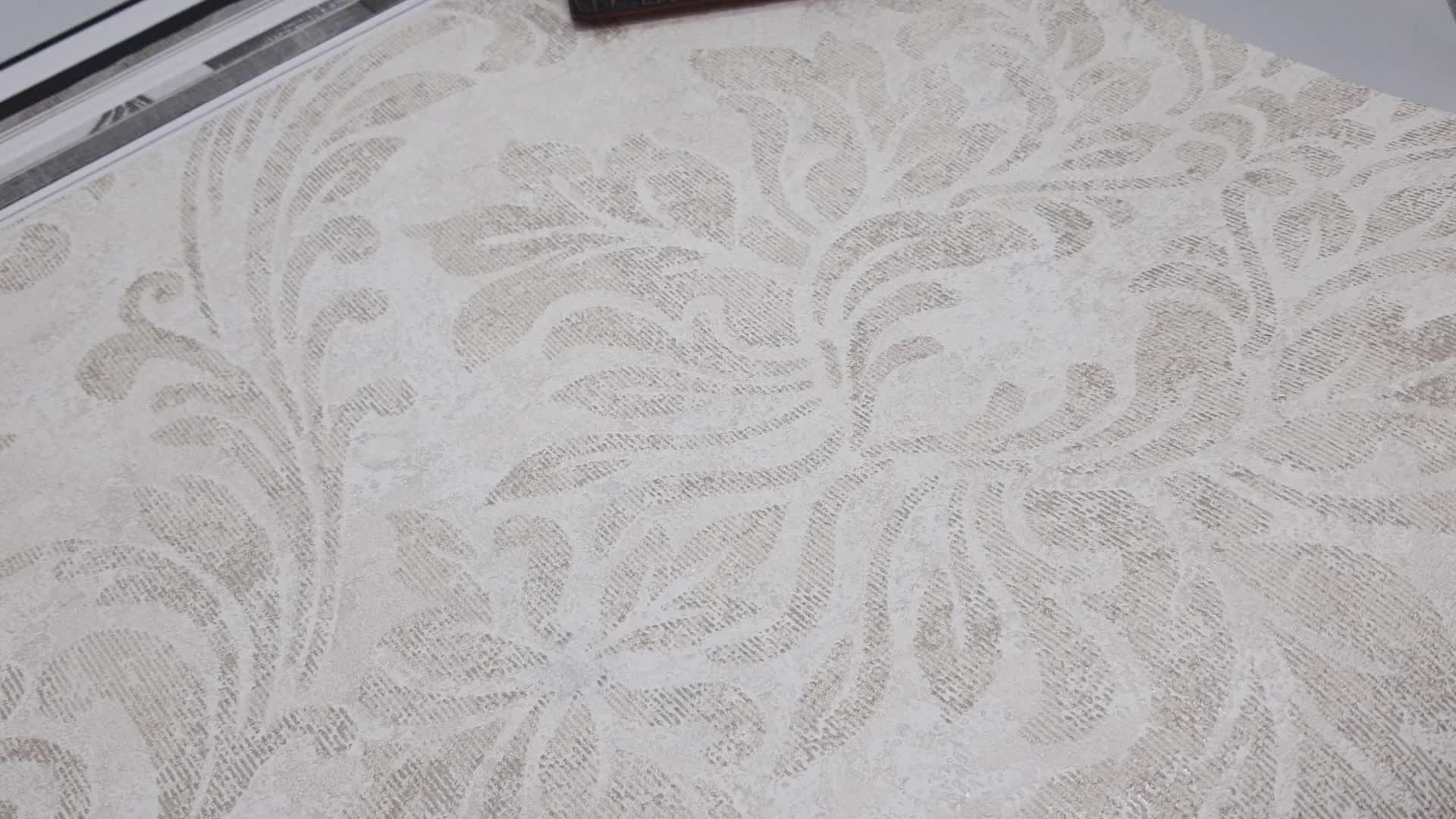 Damaszk mintás design tapéta szürkés barna színben