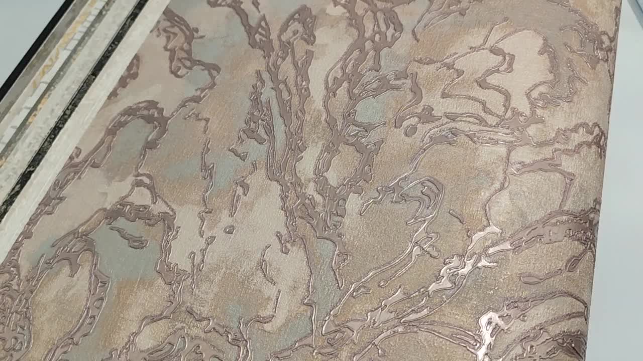 Luxus tapéta bronz hatású rózsaszín metál színű absztrakt mintával