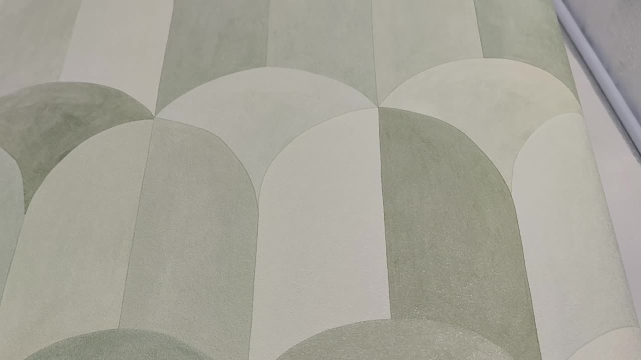 Zöld vinyl dekor tapéta absztrakt geometriai mintával