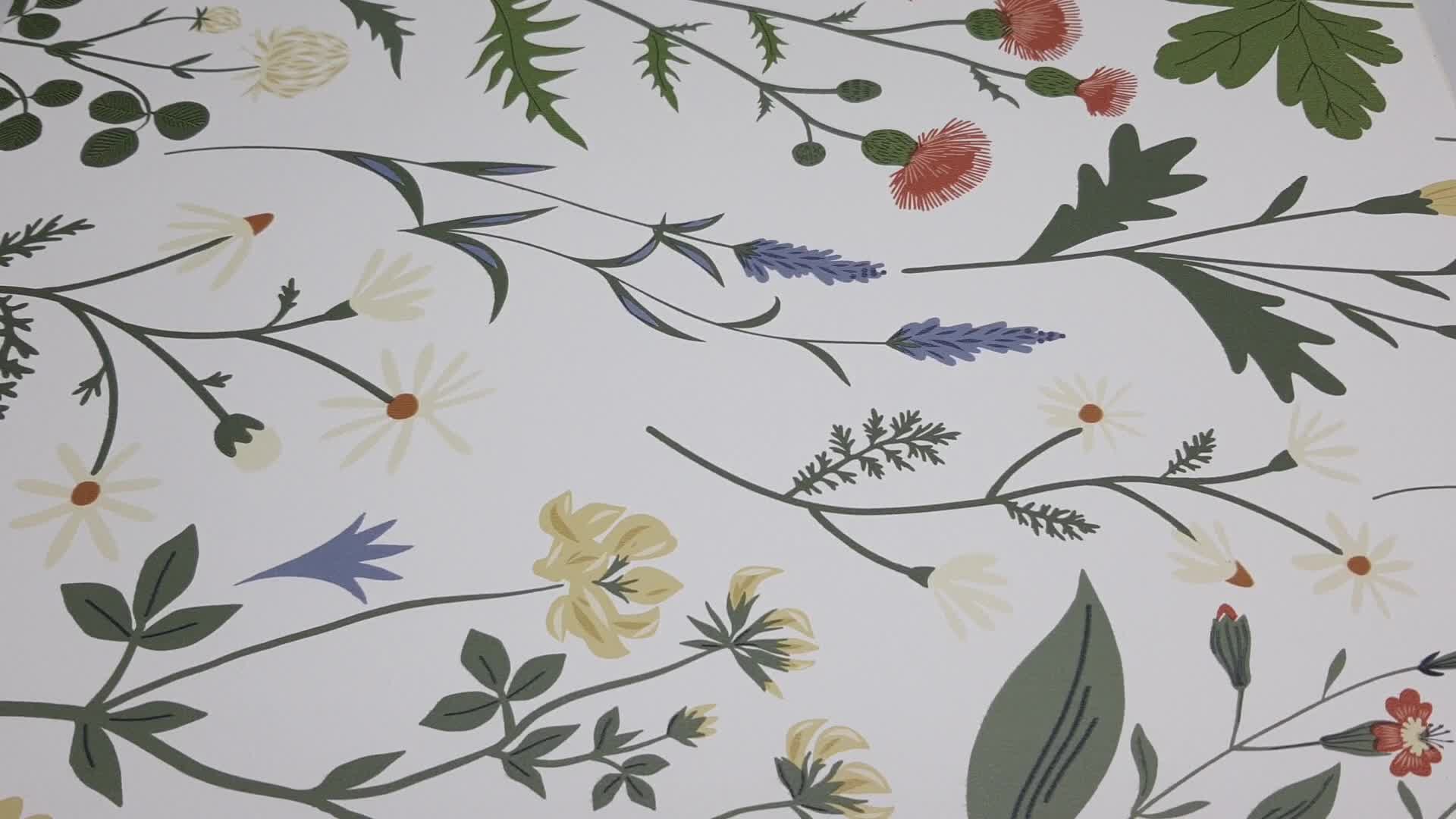 Színes virág mintás dekor tapéta mezei virágokkal