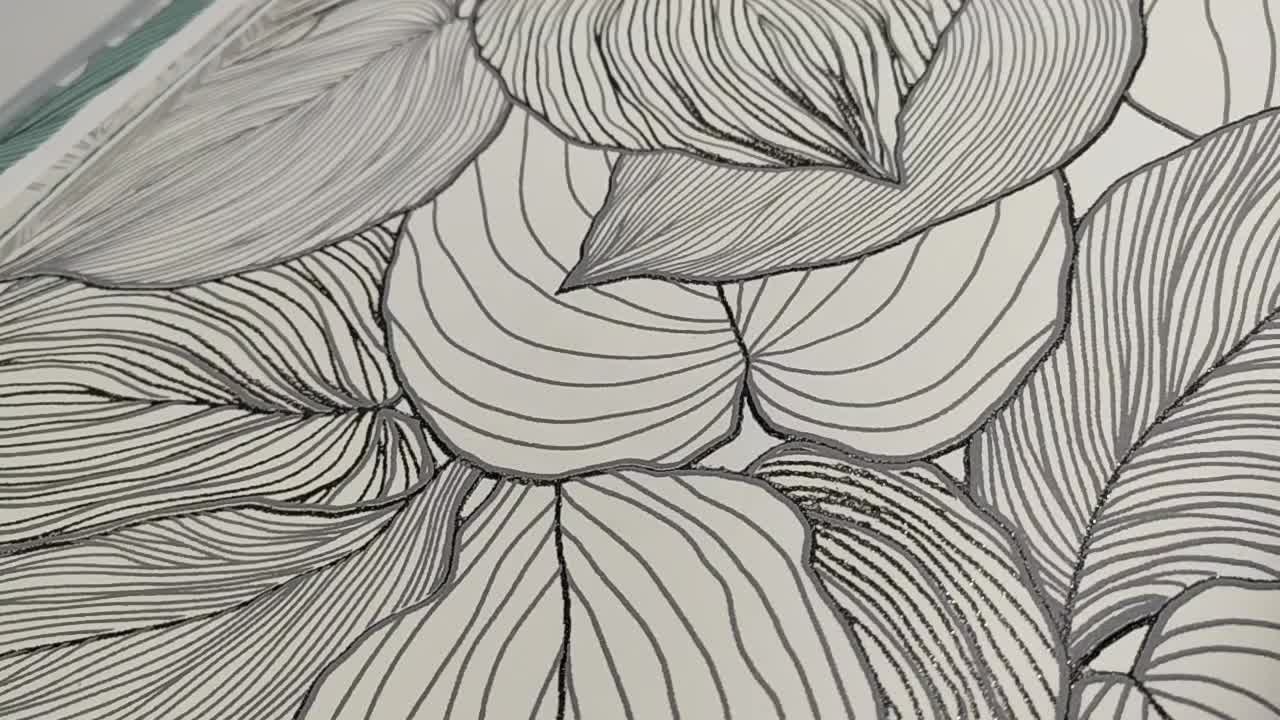 Dekor tapéta struktúrált fehér, szürke, fekete nagy levél mintával