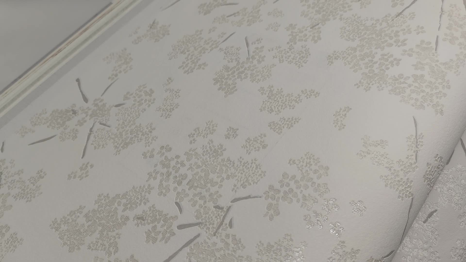 Törtfehér faág mintás vlies dekor tapéta