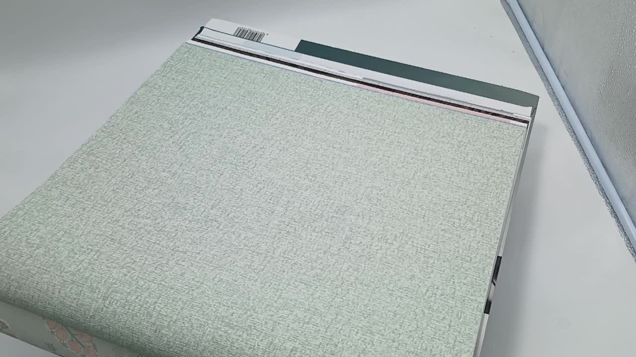 Vinyl dekor tapéta zöld színben textiles mintával