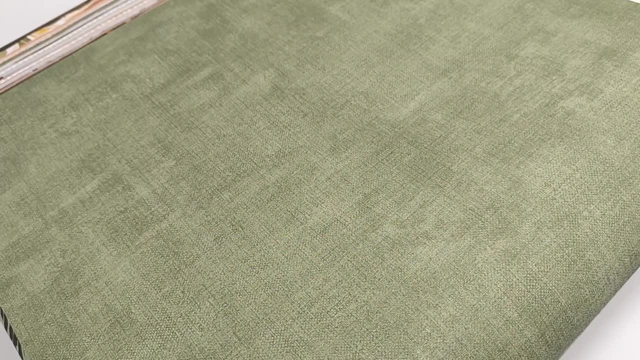 Zöld dekor tapéta texil mintával enyhén koptatott