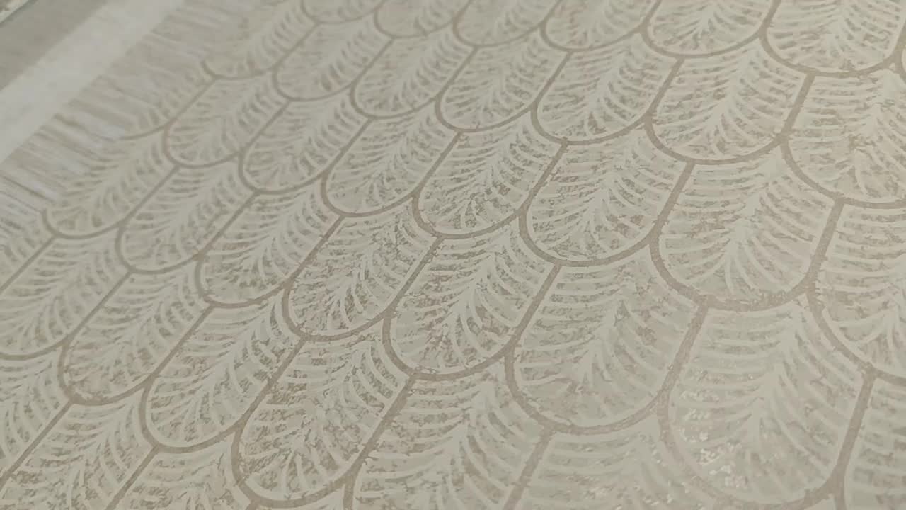 Art deco tapéta bézs geometriai mintával