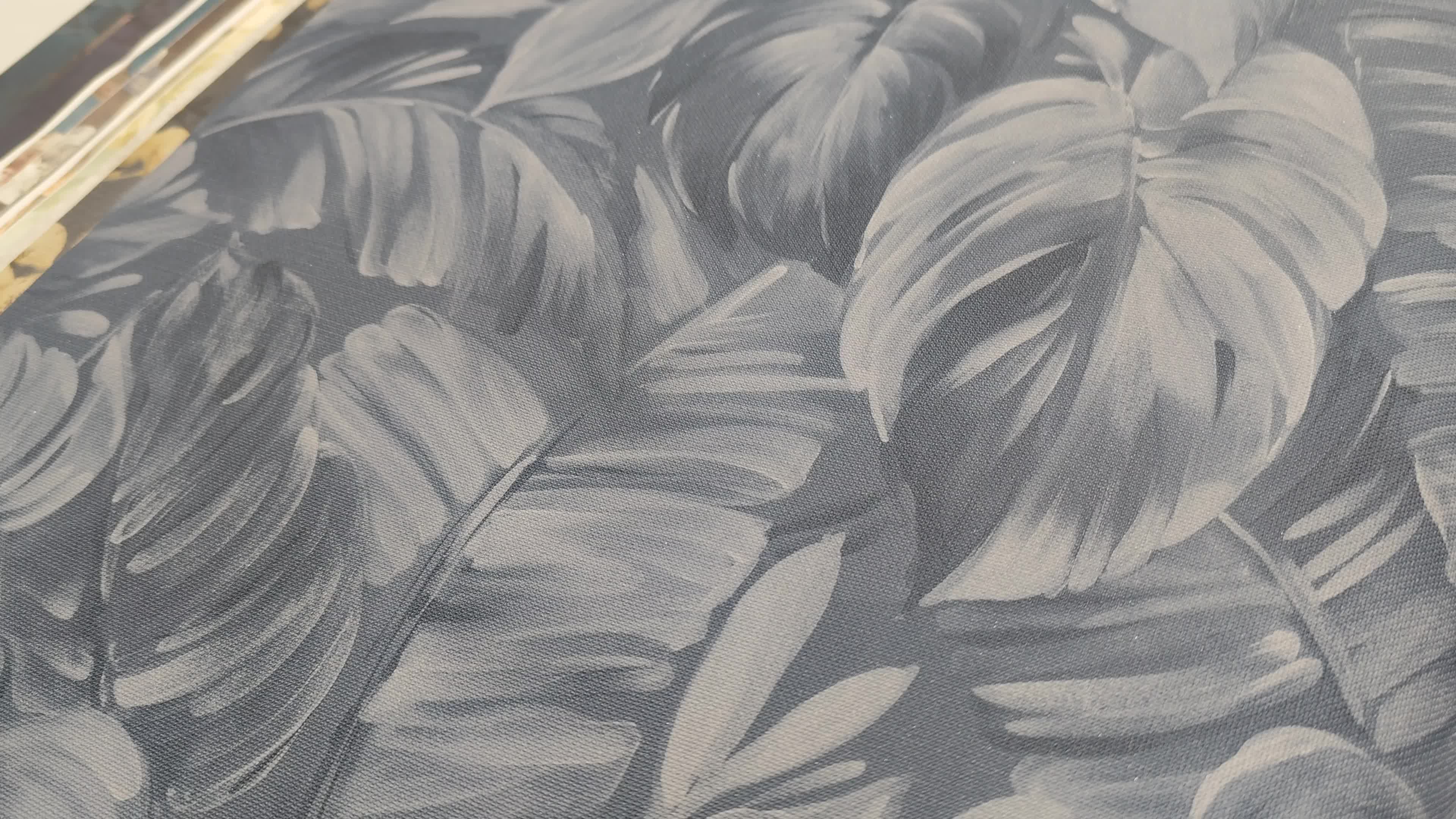 Levlmintás vinyl dekor tapéta sötétkék színben