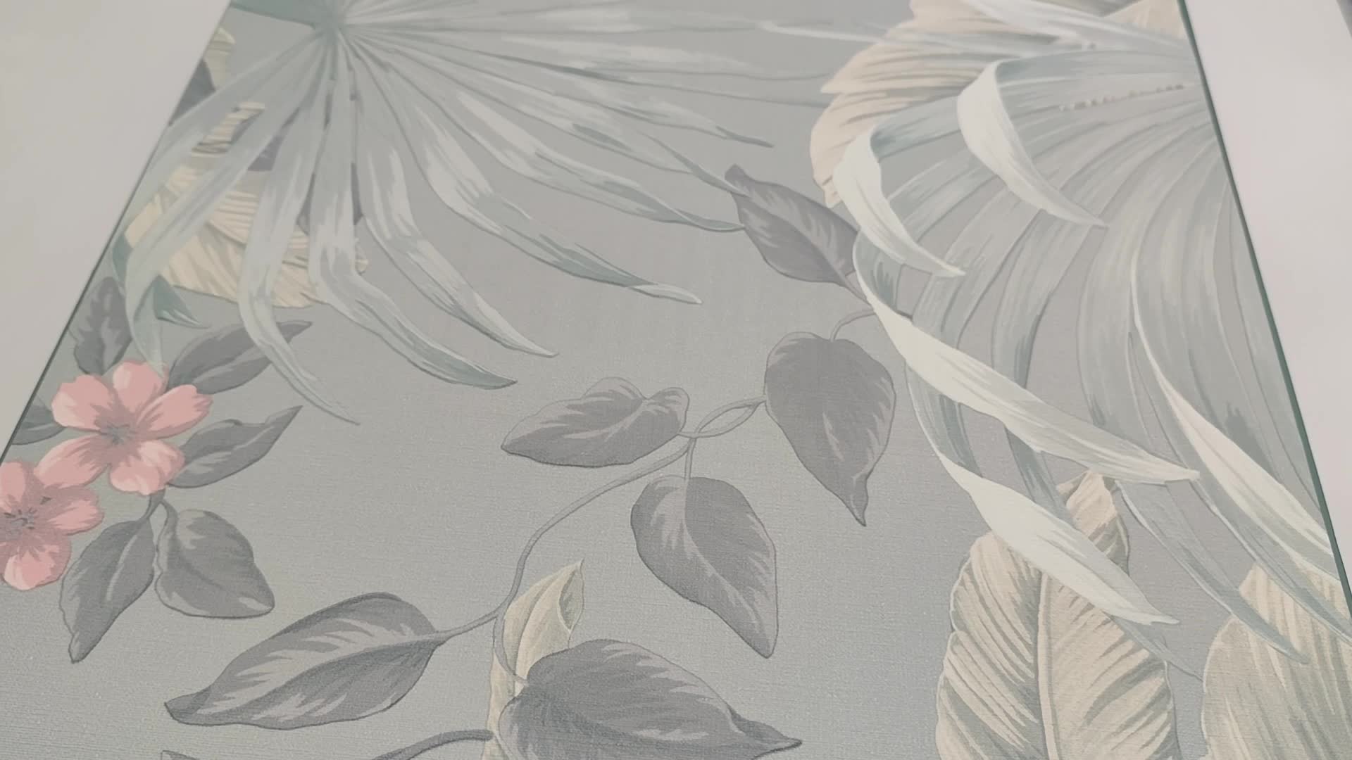 Dekor tapéta zöld trópusi levél mintával