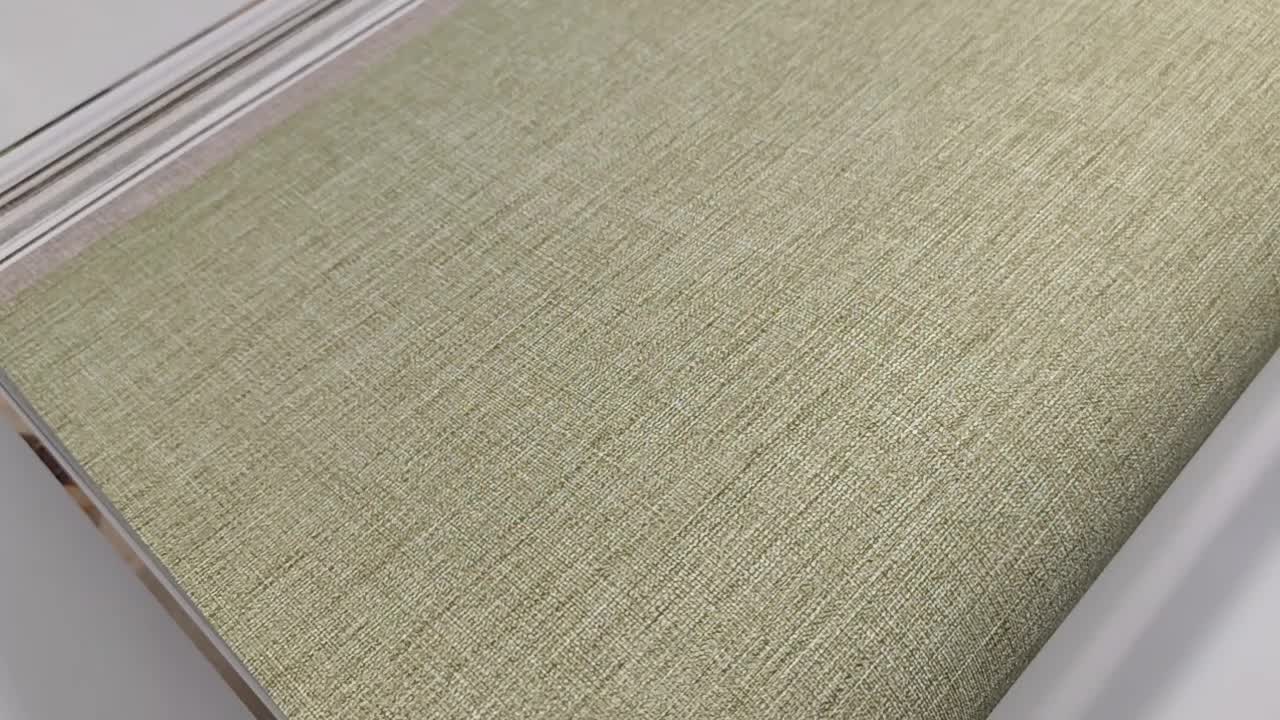 Vinyl tapéta zöld textil mintával mosható