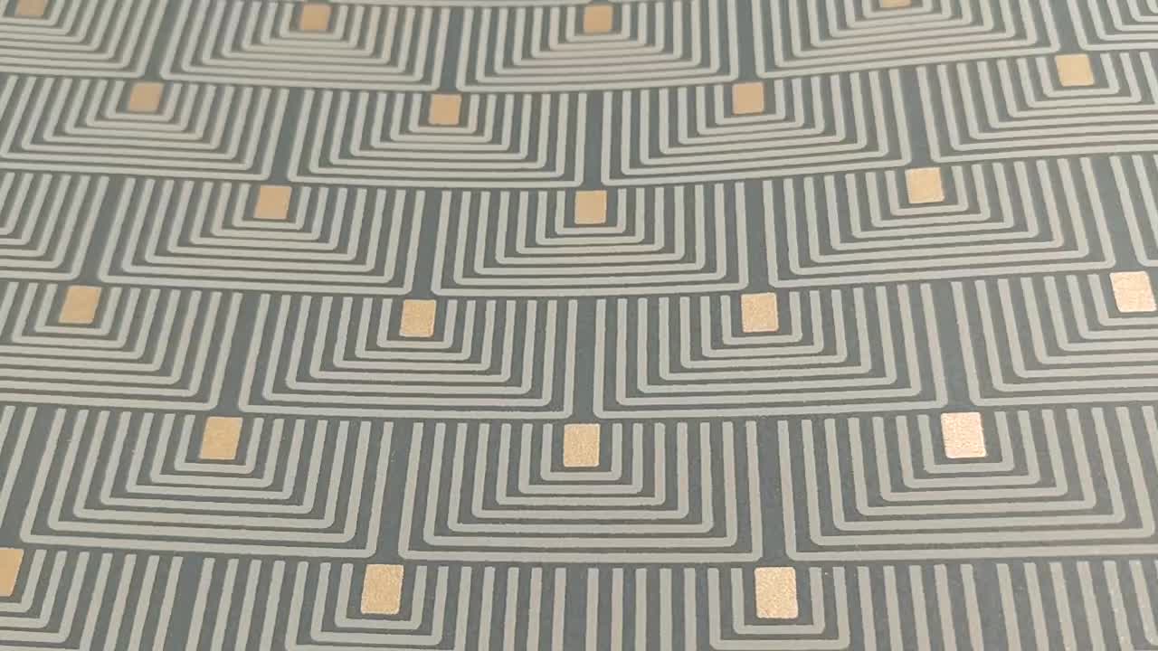 Dekor tapéta antracit szürke art deco geometrikus mintával