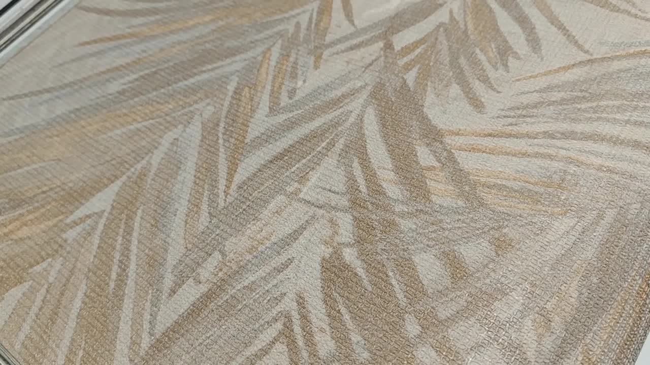 Dupla széles olasz vinyl tapéta pálmalevél mintával