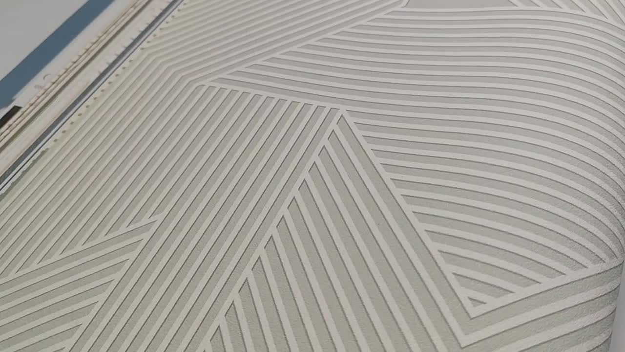 Csíkos geometria mintás modern stílusú dekor tapéta pasztel zöld színben