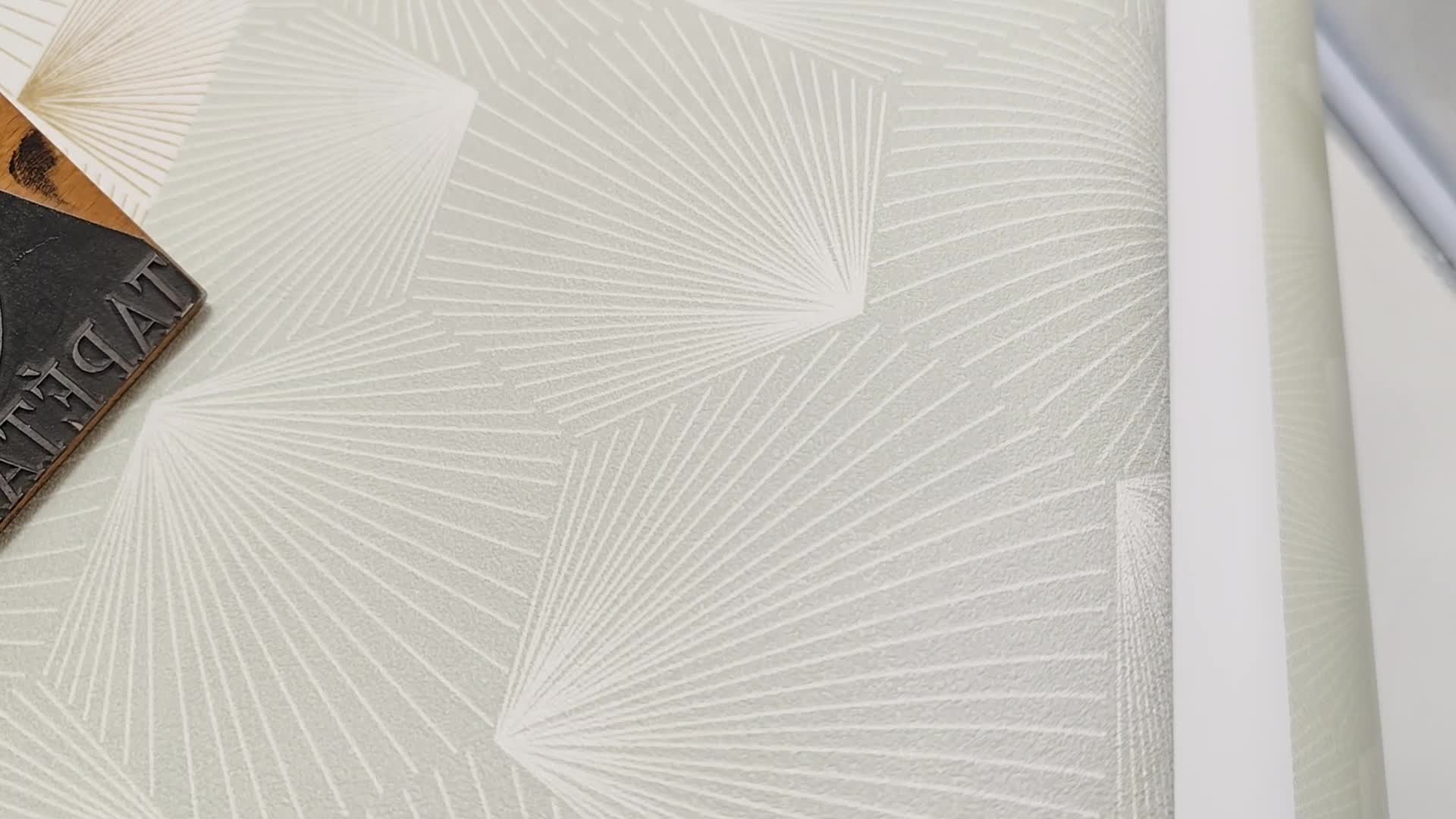 Elegáns modern stílusú geometria mintás dekor tapéta pasztel zöld színben