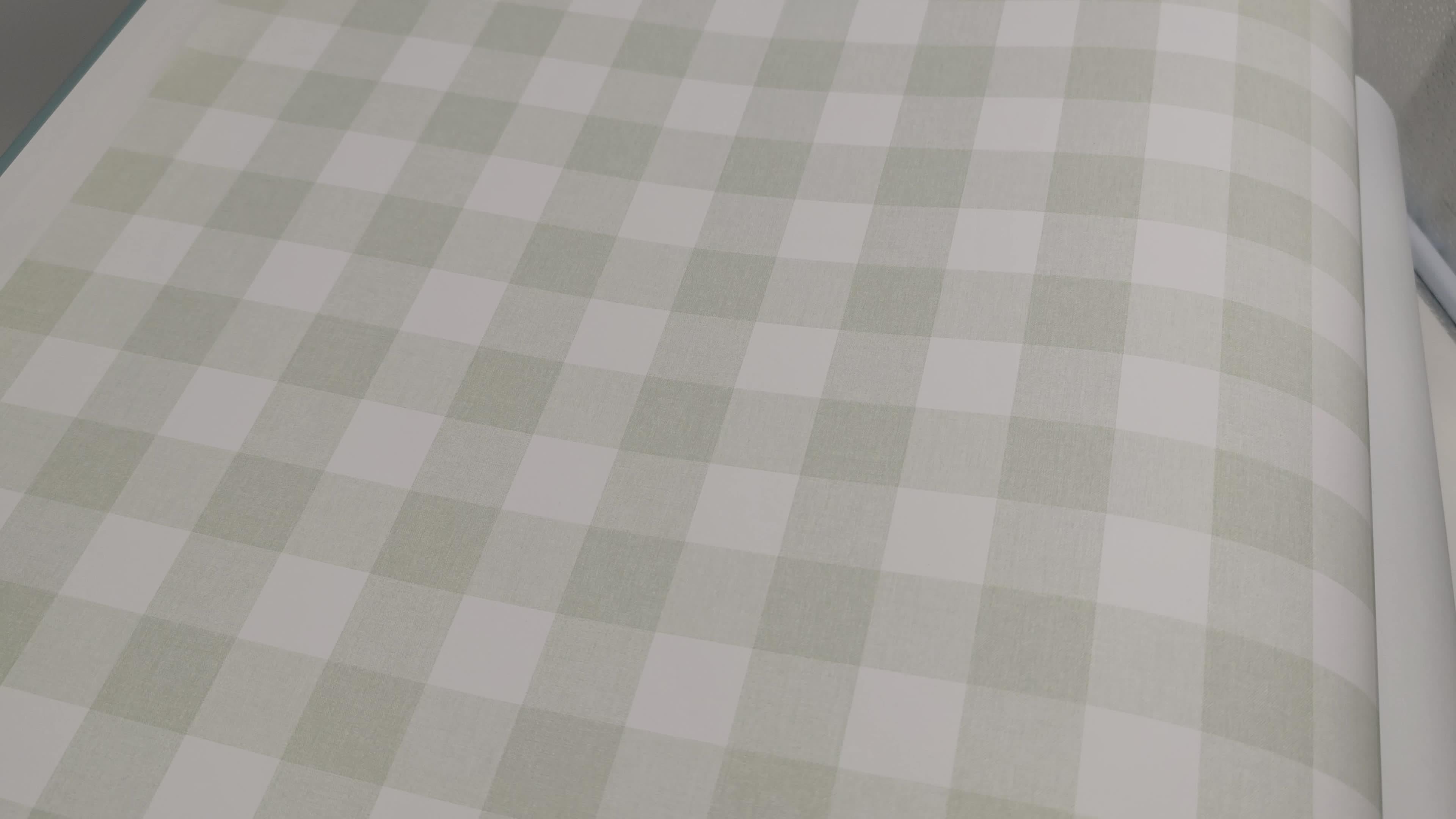 Gyerek tapéta zöld kockás mintával