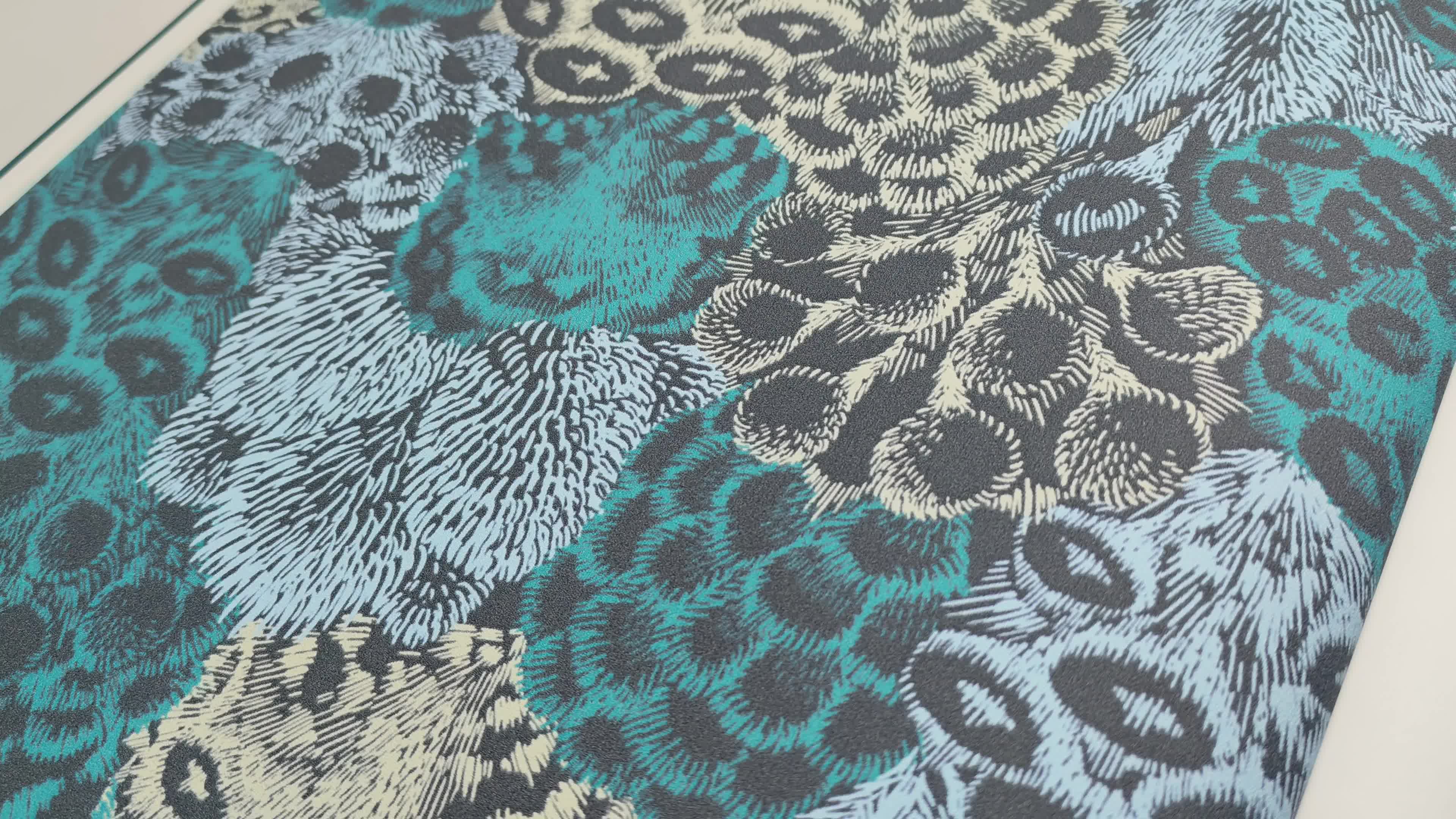 Mosható bohém dekor tapéta kék korall mintával