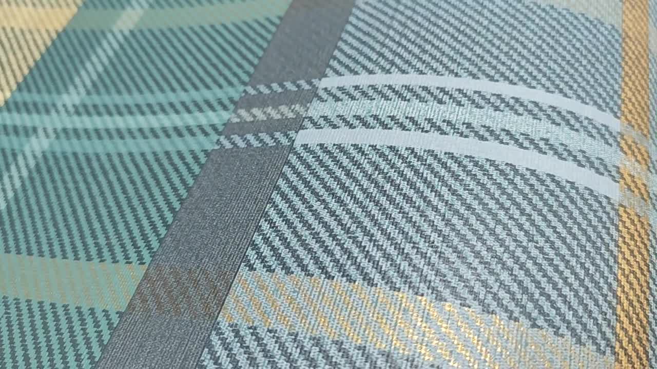 Türkiz skótkockás mintás tapéta