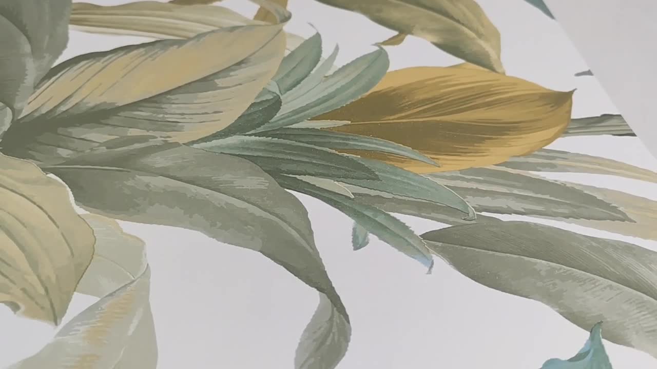 Zöld pálmalevél mintás vlies dekor tapéta