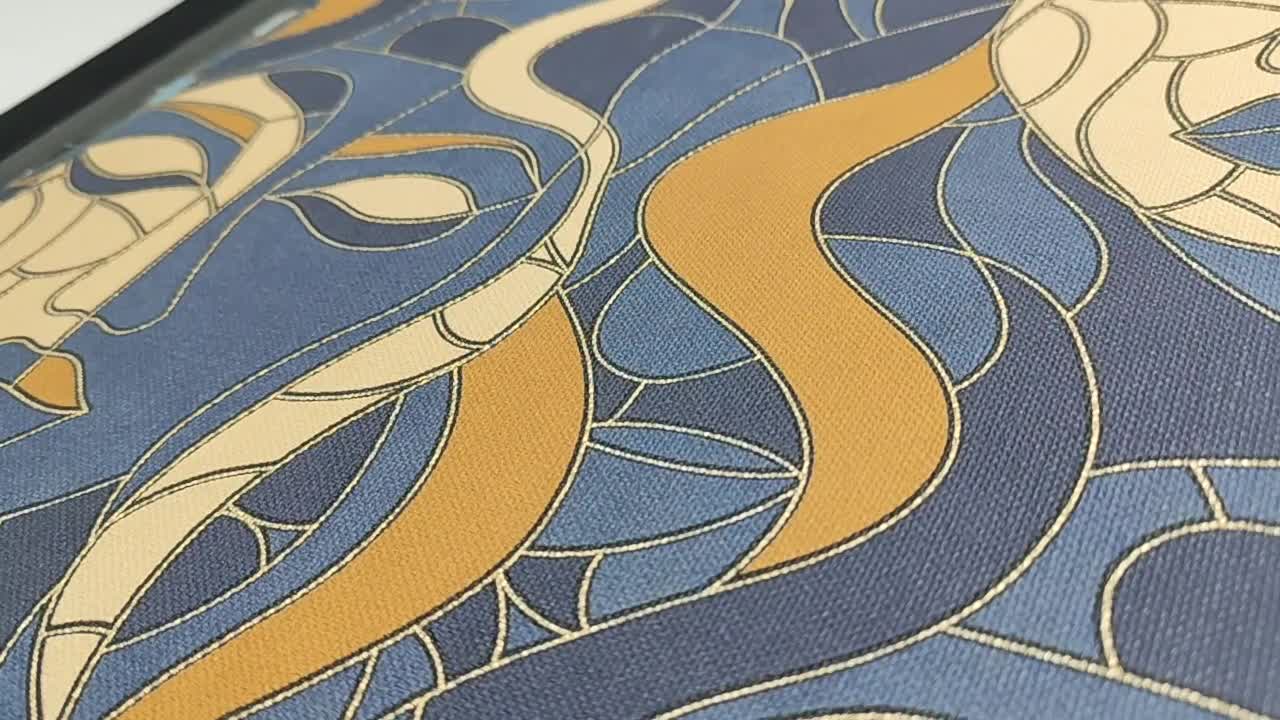 Kék elegáns női arc mintás dekor tapéta