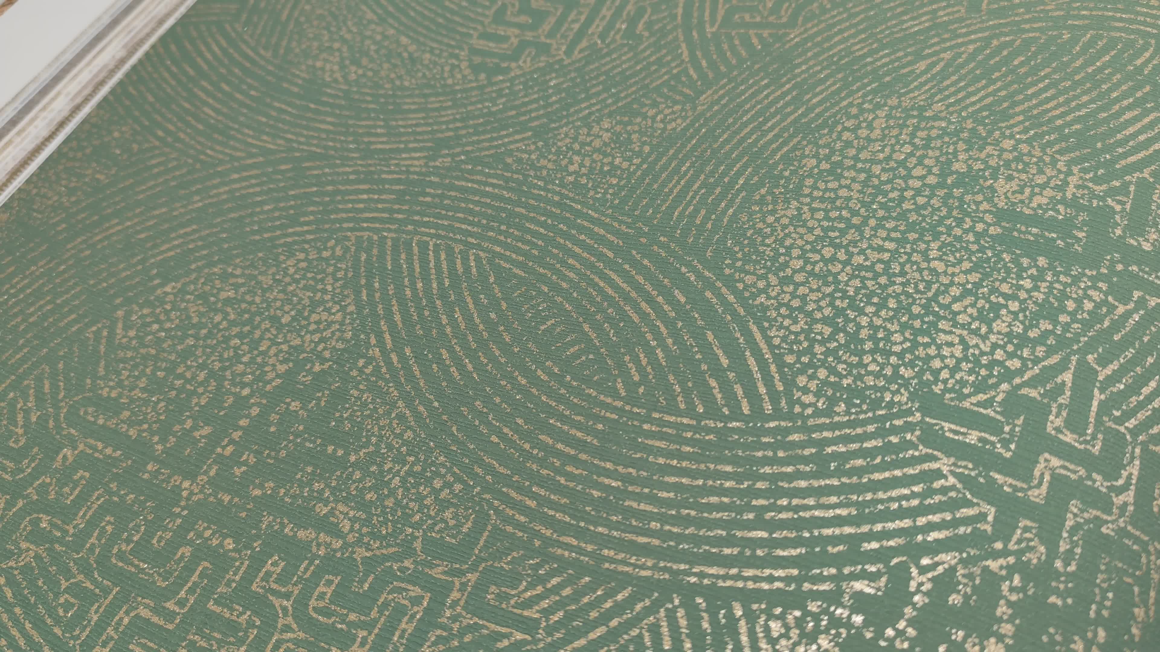 Dekor tapéta smaragdzöld arany absztrakt mintával