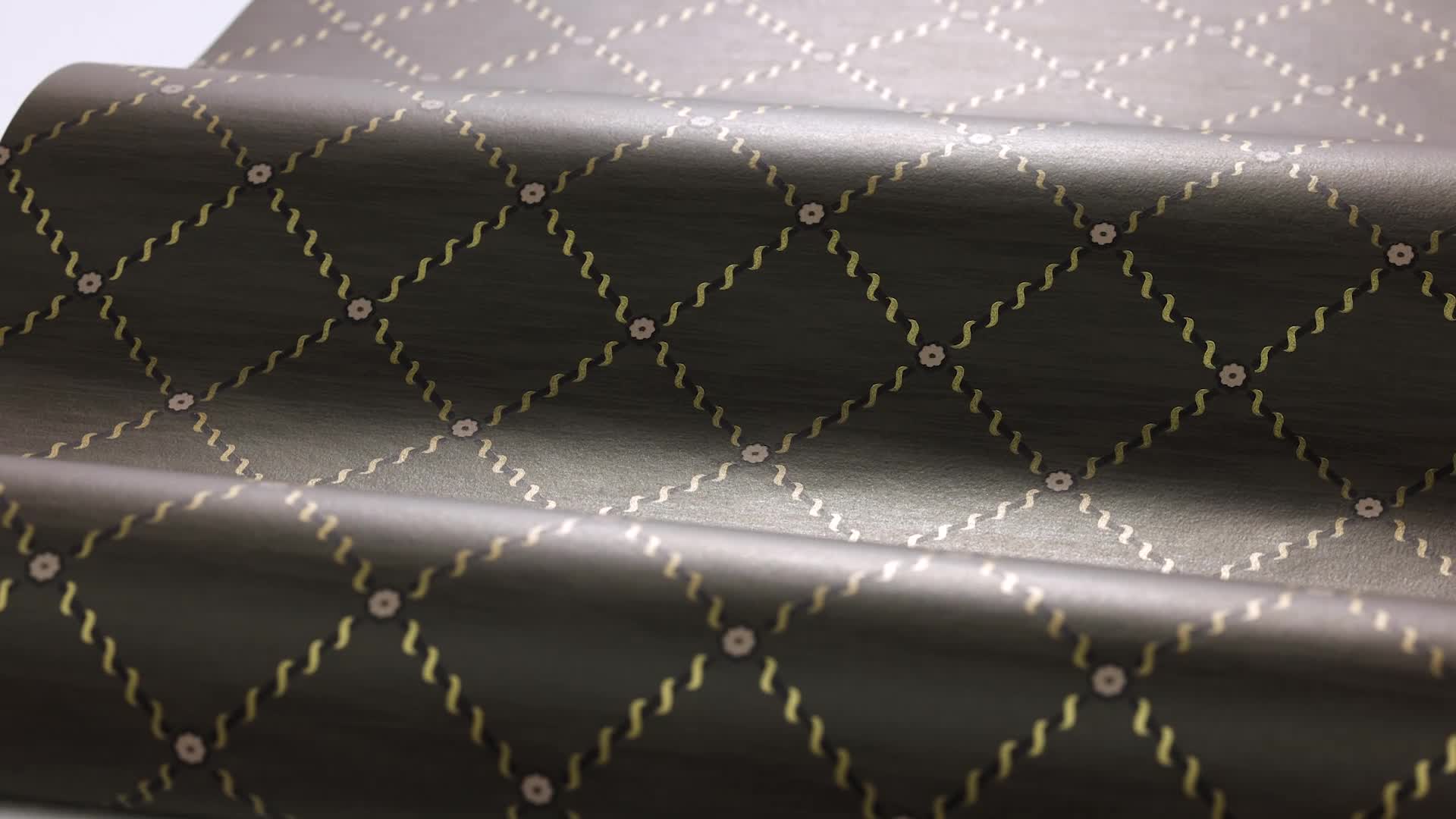 Elegáns mosható dekor tapéta apácarács mintával barna és arany színben