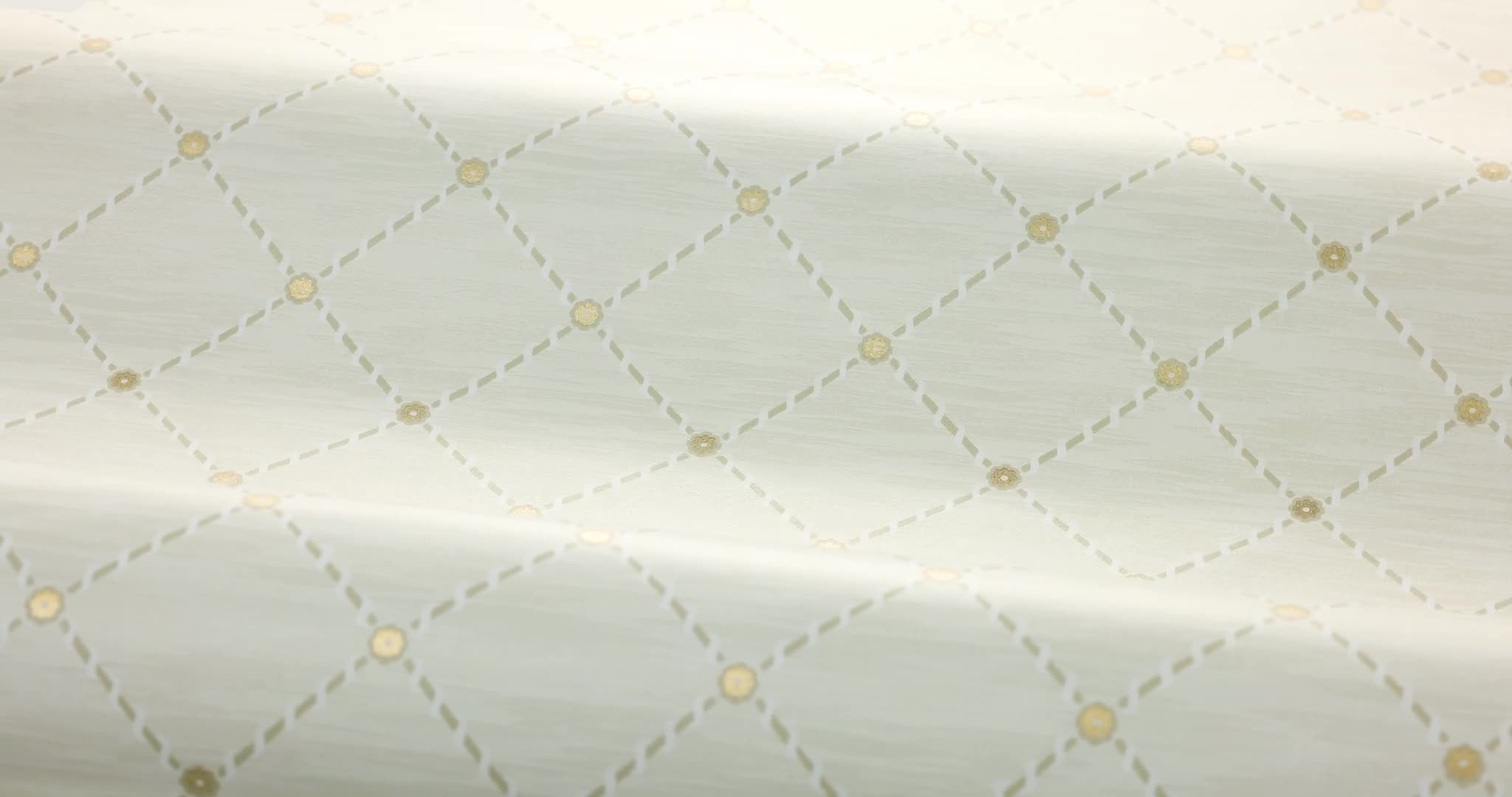 Elegáns mosható dekor tapéta apácarács mintával fehér és arany színben