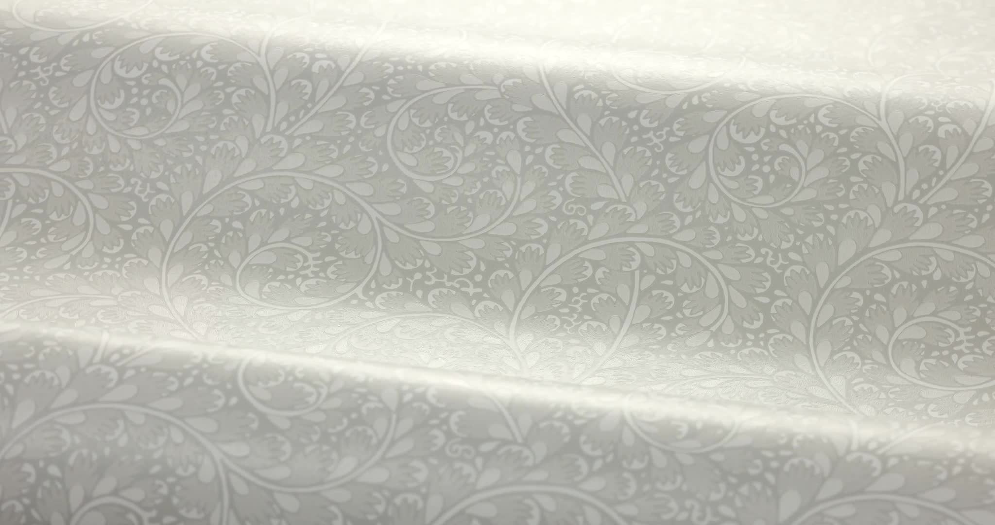 Elegáns mosható dekor tapéta tekergő indal mintával szürke és fehér színben