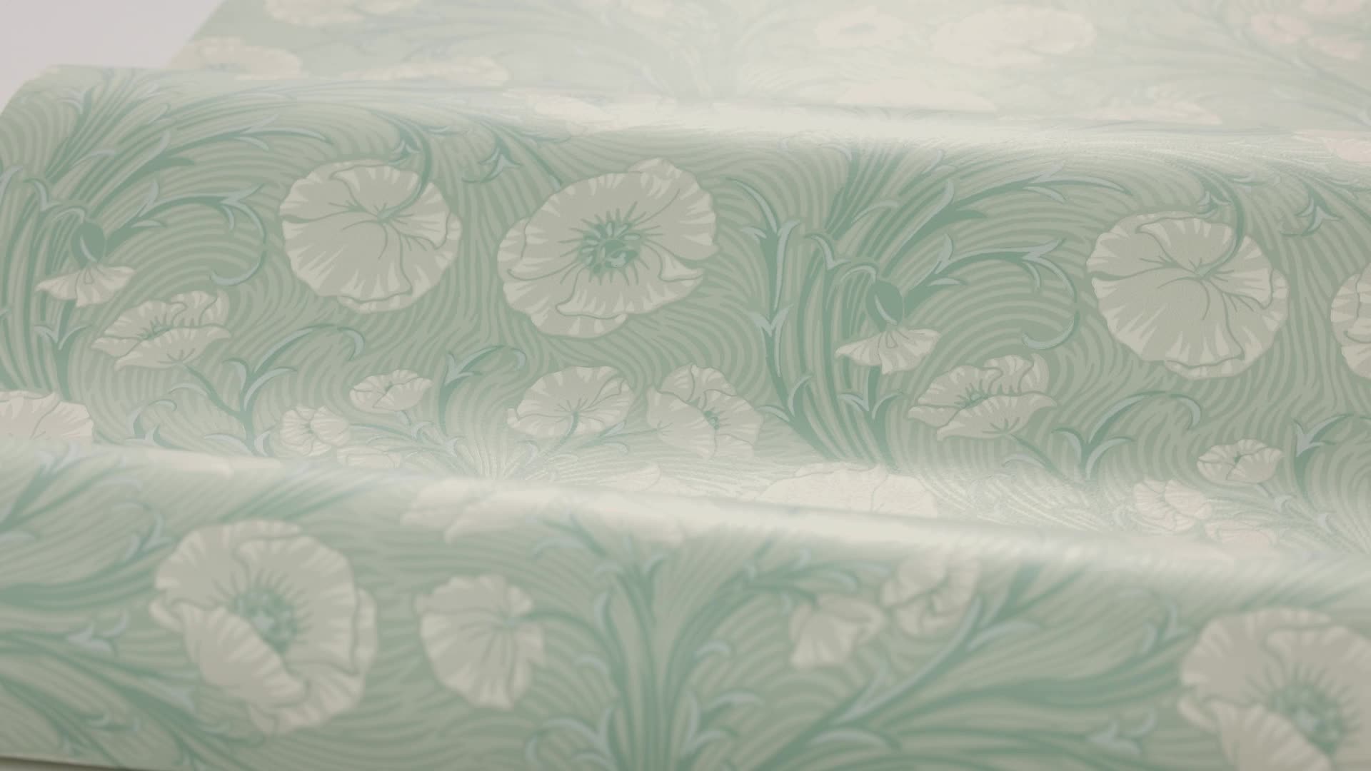 Elegáns dekor tapéta pipacs mintával mentazöld színben