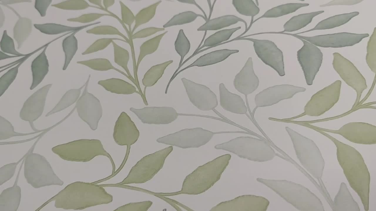 Design tapéta zöld levél mintával