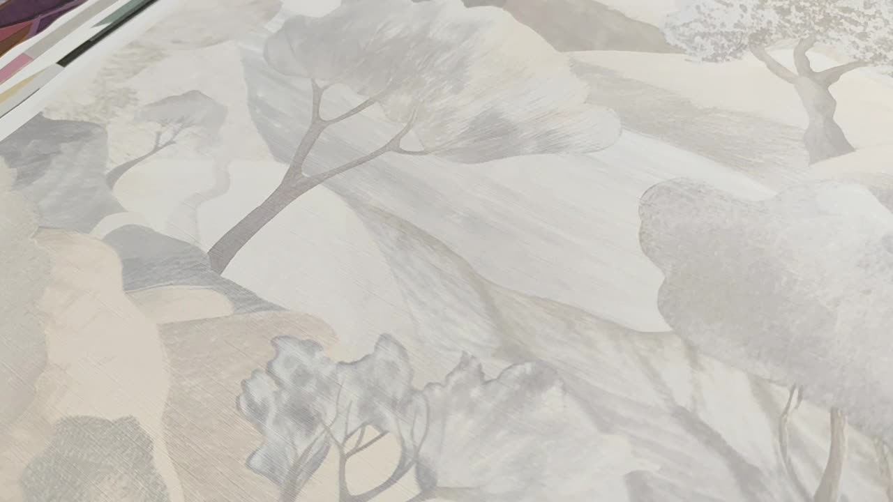 Erdei fa mintás design tapéta natúr színekkel