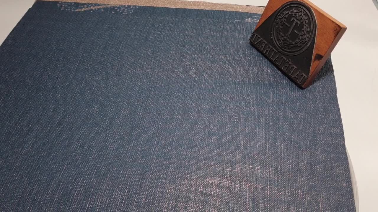 Kék arany textil szőtt hatású vlies design tapéta