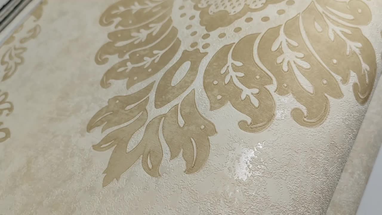 Barokk mintás tapéta bézs színben mosható felülettel