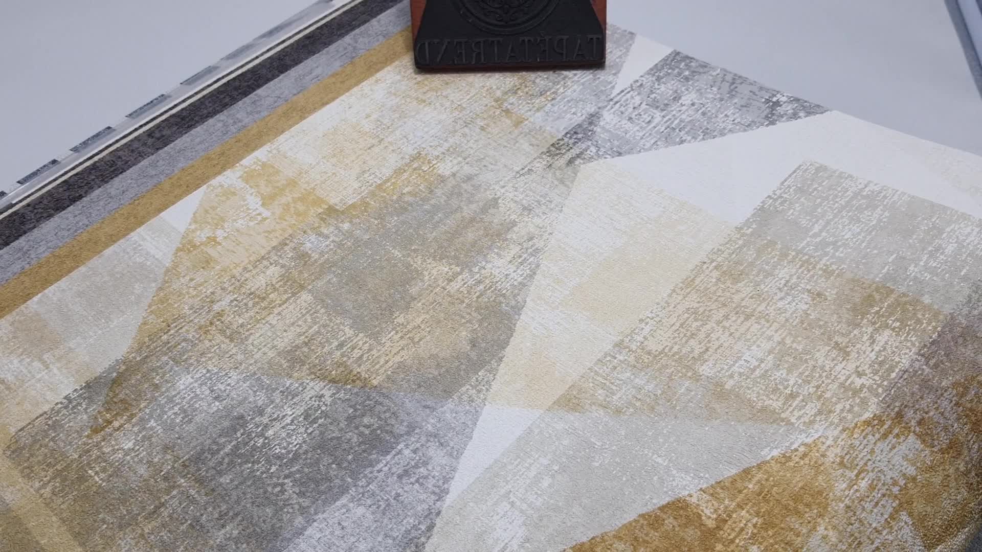 Szürke sárga design tapéta geometrikus mintával