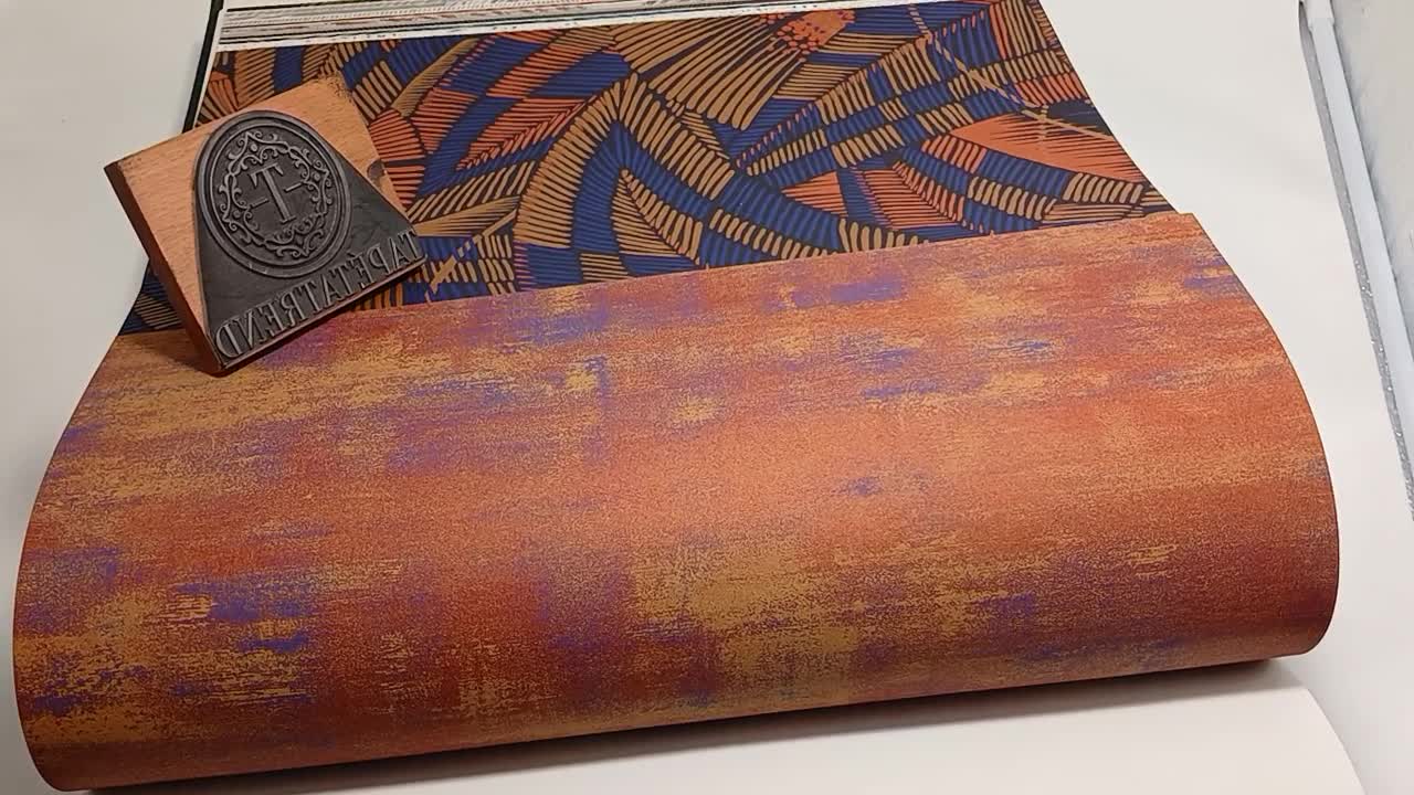 Kék bronz koptatott hatású vlies design tapéta