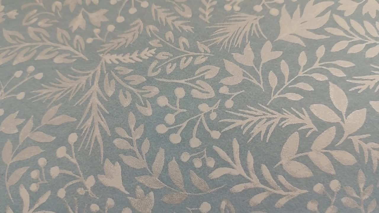 Pasztell kék dekora tapéta skandináv stílusú levél mintával