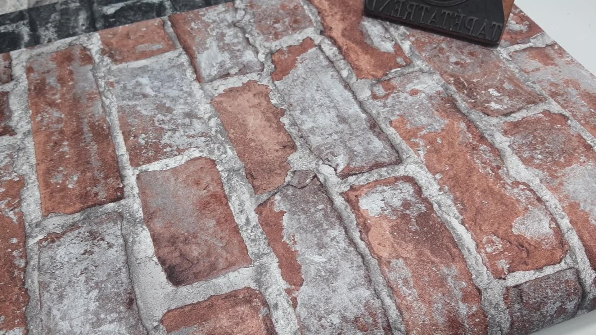 3D hatású téglamintás tapéta