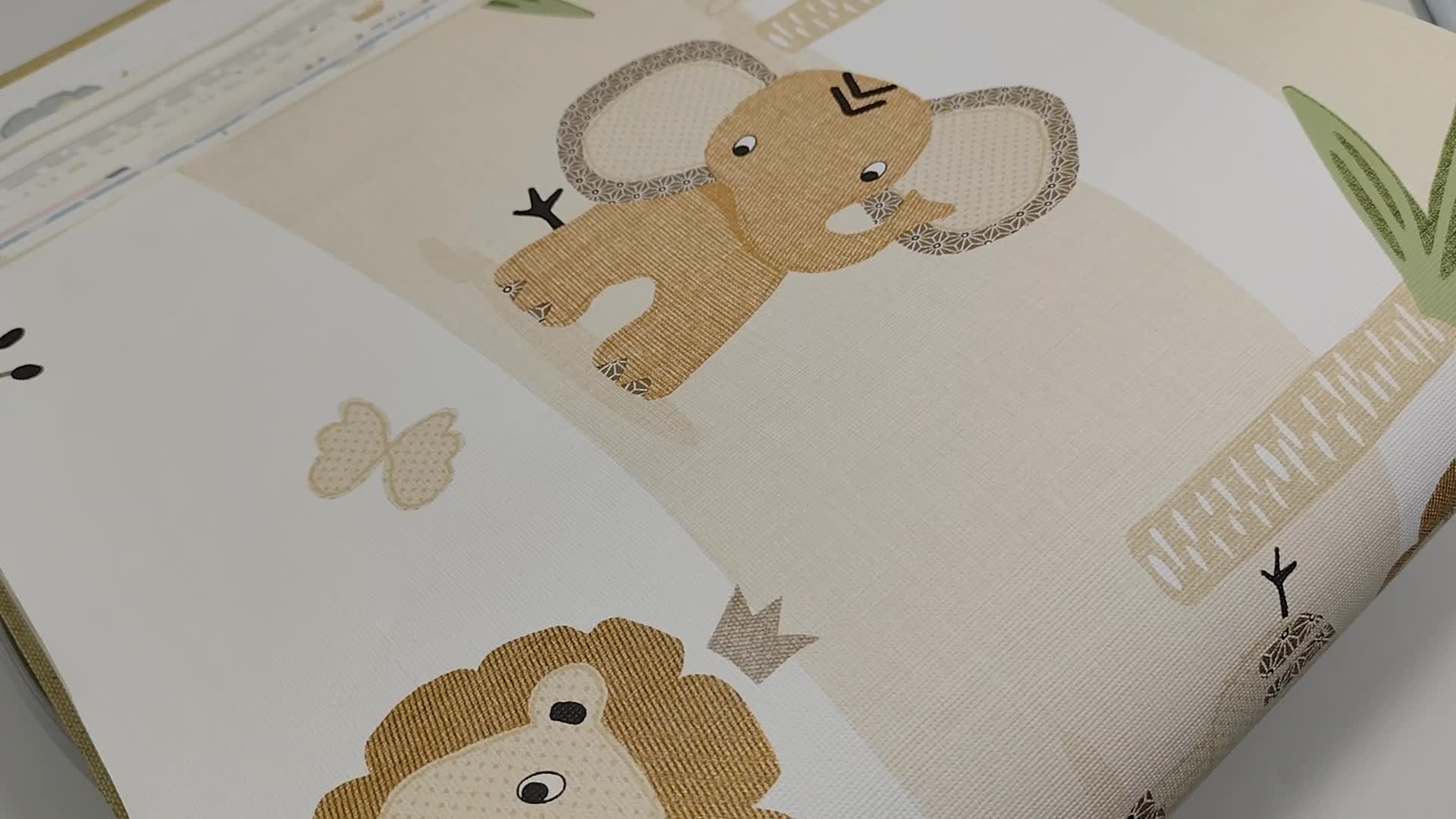 Tapéta babaszobába afrikai állat mintával elefánt, oroszlán