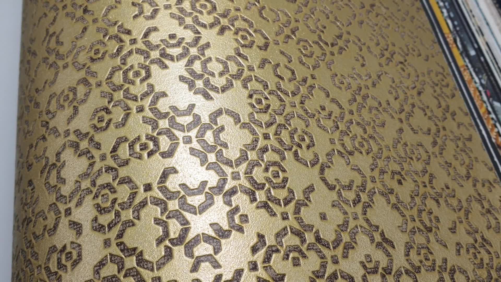 Arany marokkói geometrikus mintás vlies design tapéta