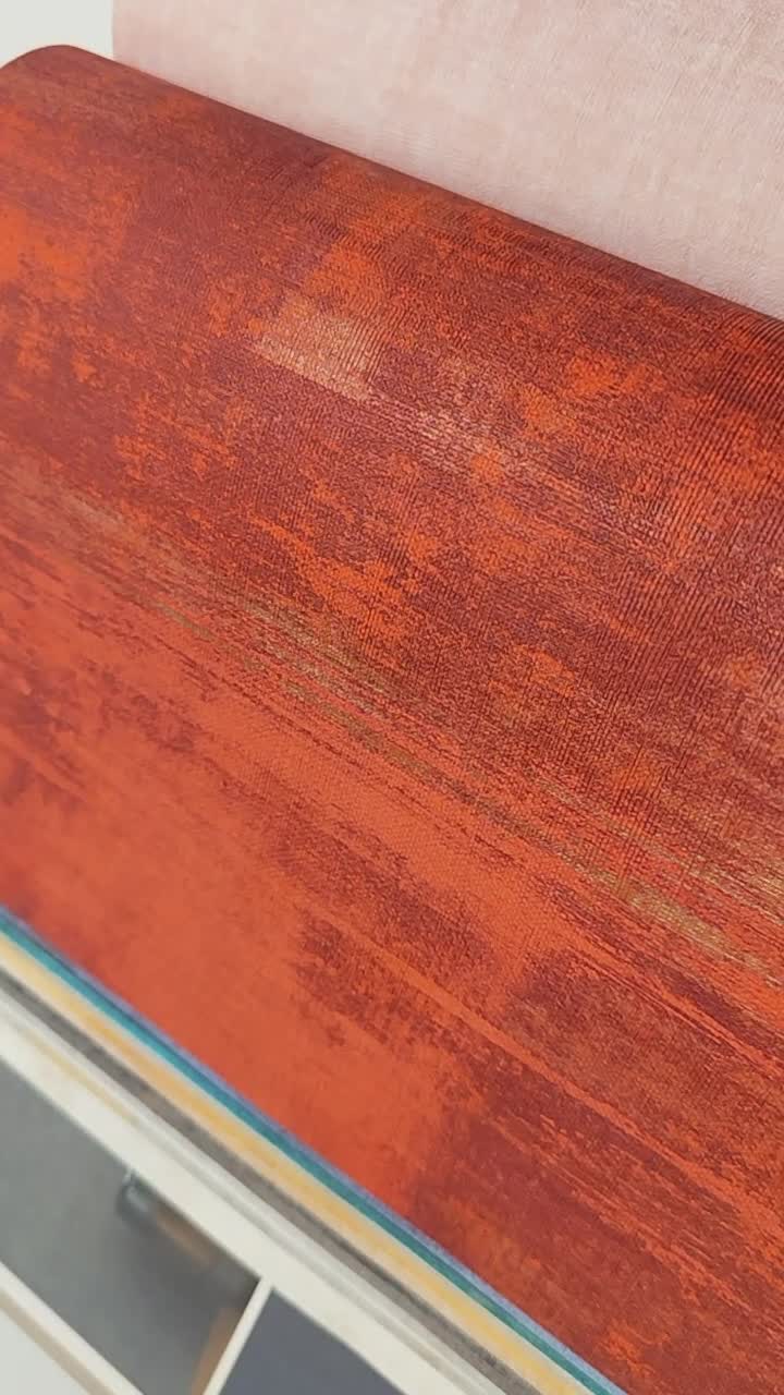 Narancs piros koptatott hatású vlies mosható dekor tapéta